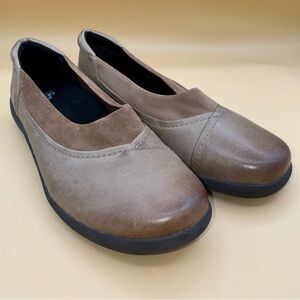Abeo Etta Brown/Pewter Leather Flats, Women’s Size 8, EUC